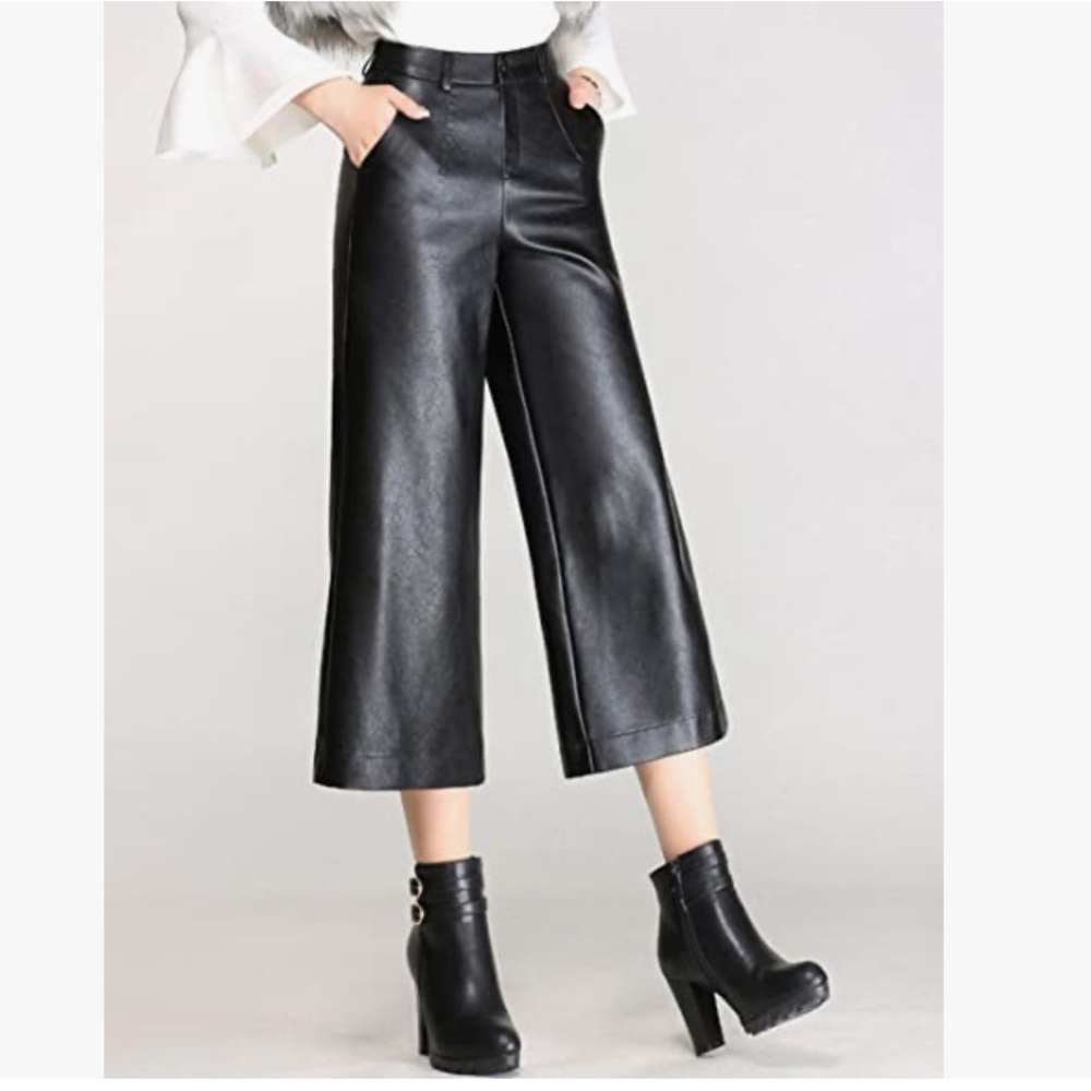 High waist leather pant